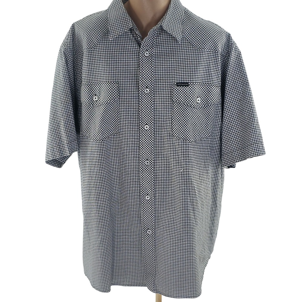 Rocawear Gingham Button Up Shirt Mens‎ XL Black White Y2K Fashion Urban Hip Hop